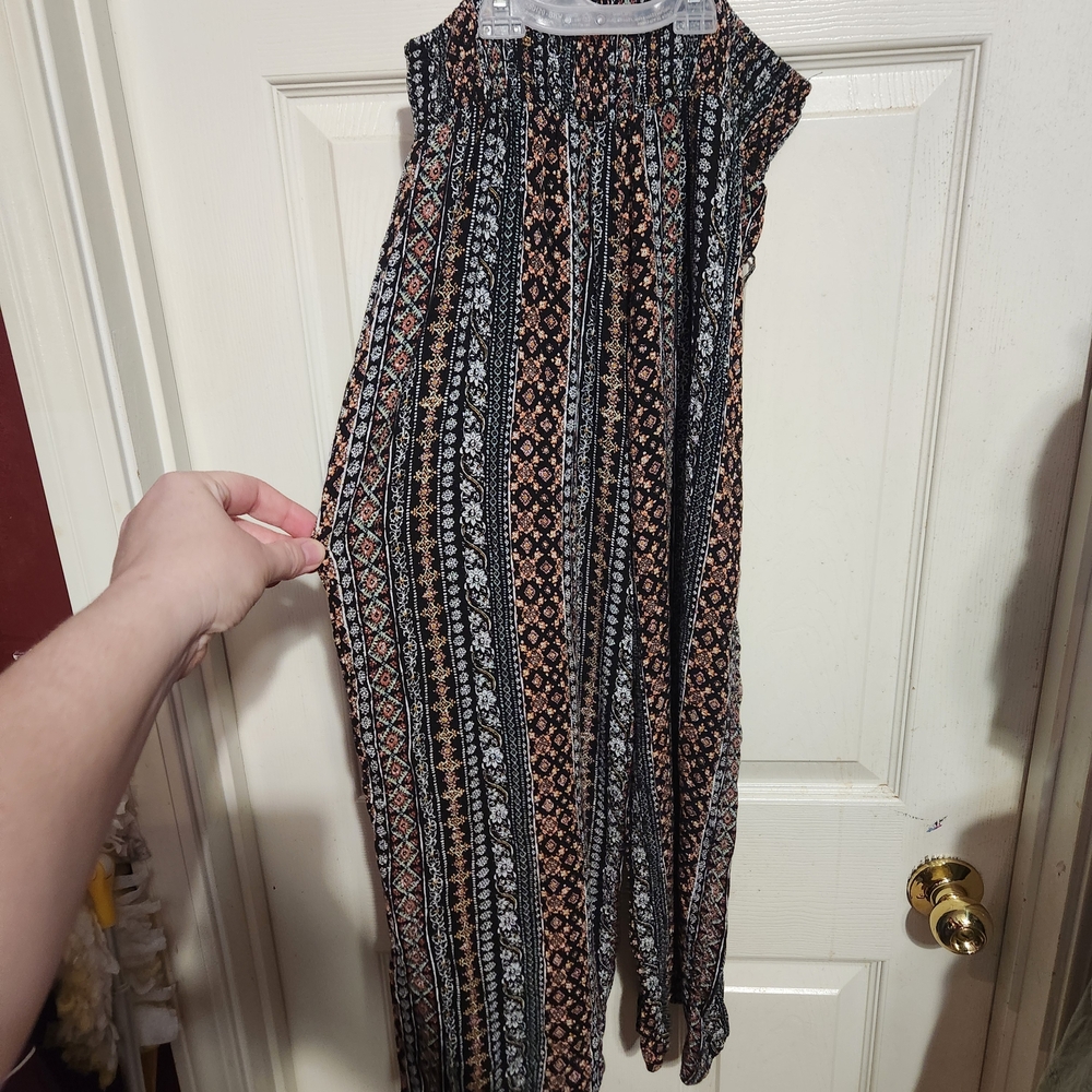 Girls Fun Breeze Pants Passport Boho Palazzo Pants in Black, Rust, and Cream